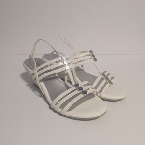 Comfort Plus by Predictions White Strappy Wedge Sandals